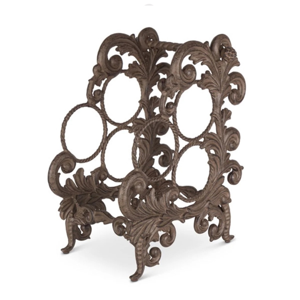 GG Collection Antique Brown Scroll Wine Holder